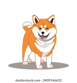 A dog of the Shiba Inu breed. Vector illustration on a white 