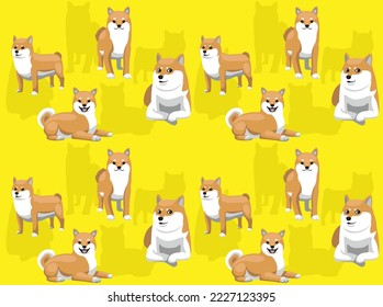 Dog Shiba Inu Cartoon Character Seamless Wallpaper Background