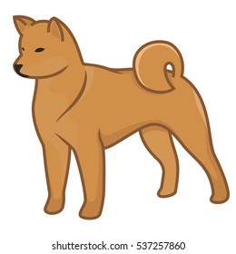 Dog Shiba Inu Vector Illustration Portrait.Dog isolated on white