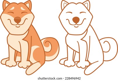 dog Shiba set coloring