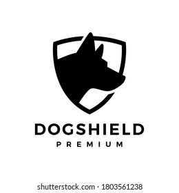 dog shield k9 logo vector icon illustration