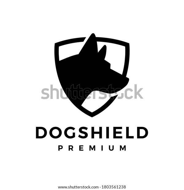 dog shield k9\
logo vector icon\
illustration