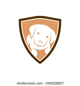 Dog Shield logo design vector illustration, Creative Dog logo design concept template, symbols icons