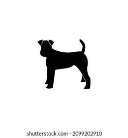 Dog Shilouette on White Background Isolated Animal Vector Template for Symbol, Logo, Icon
etc