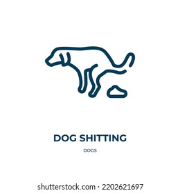 Icono de picadura de perro. Ilustración vectorial lineal de la colección de perros. Esquema del vector de icono de corte de perro. Símbolo de línea delgada para uso en aplicaciones web y móviles, logotipo, medios impresos.