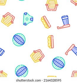 Accesorios para Tiendas de Perros Vector Línea de color sin problemas Ilustración