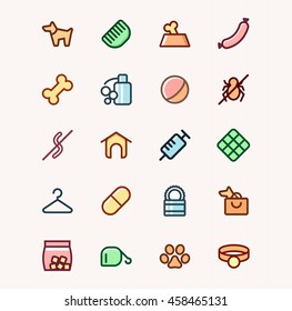 Dog shop set vector icons 