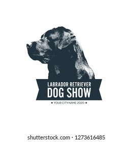 Dog show badge template. Vector illustration.