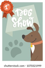 Dog Show Flyer Template. Vector illustration 