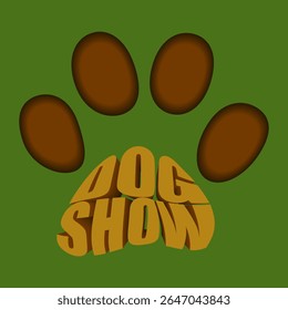 
Dog, show, paw, sign, symbol, design, volumetric letters, for dog shows, dog breeders, club, illustration, signboard, decor, beautiful, stylish, man's best friend, competition, purebred dogs,