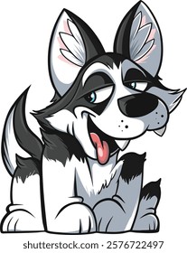 A dog siberian husky funny for kid