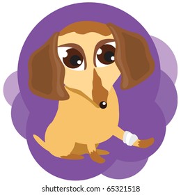 Dog with a sick leg