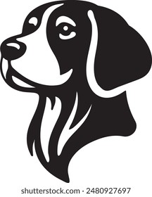 dog side face silhouette vector