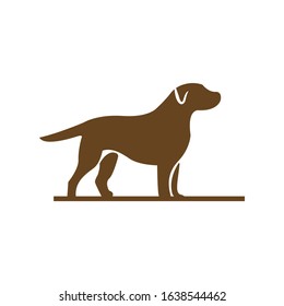 Dog Side View Isolated On White Background Vector object for Labels, Badges, Logos and other Design.