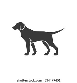 Dog Side View Isolated On White Background Vector object for Labels, Badges, Logos  and other Design.