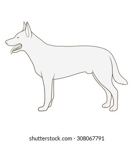 Dog side view scheme silhouette vector illustration