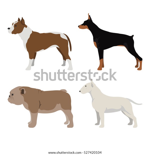 Dog Side View Set 5 Stock Vector (Royalty Free) 527420104