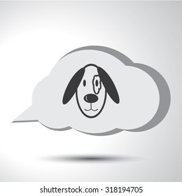Dog sign flat icon
