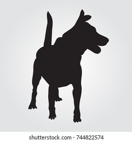 Dog sign icon. Pets symbol. Solid black dog isolated