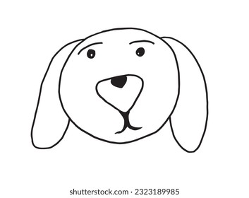 Dog sign illustration image. 
Hand drawn image artwork of dog. 
Simple cute original logo.
Hand drawn vector illustration for posters, cards, t-shirts.