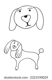 Dog sign illustration image. 
Hand drawn image artwork of dog. 
Simple cute original logo.
Hand drawn vector illustration for posters, cards, t-shirts.