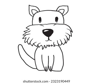 Dog sign illustration image. 
Hand drawn image artwork of dog. 
Simple cute original logo.
Hand drawn vector illustration for posters, cards, t-shirts.