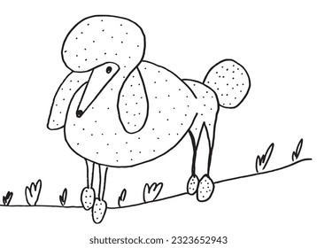 Dog sign illustration image. 
Hand drawn image artwork of dog. 
Simple cute original logo.
Hand drawn vector illustration for posters, cards, t-shirts.