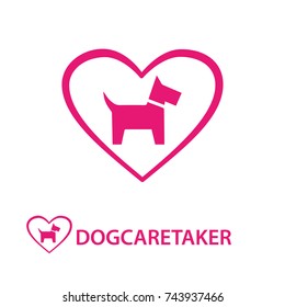 dog sign inside heart symbol