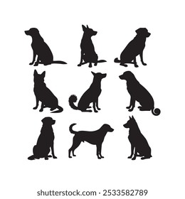 Dog silhouette 2D flat illustration