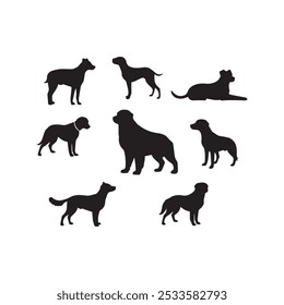 Dog silhouette 2D flat illustration