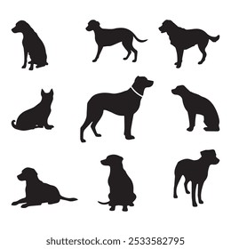 Dog silhouette 2D flat illustration