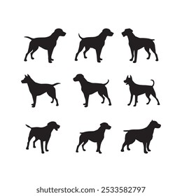 Dog silhouette 2D flat illustration