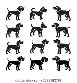 Dog silhouette 2D flat illustration