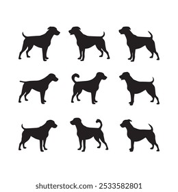 Dog silhouette 2D flat illustration