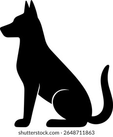 dog silhouette alert and mid run