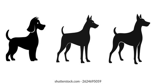 Dog Silhouette, Animal Silhouette Illustration 