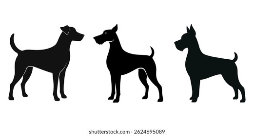 Dog Silhouette, Animal Silhouette Illustration 