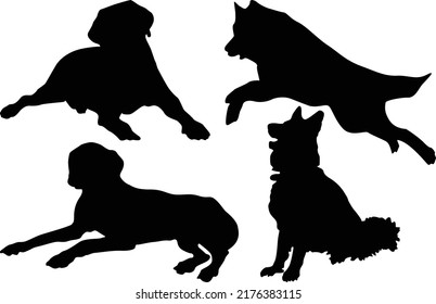 Dog Silhouette Art creative Design Vector