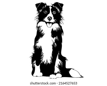 Dog silhouette art drawing vector. 