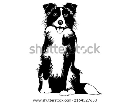 Dog silhouette art drawing vector. 