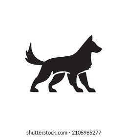 dog silhouette, big and dashing dog walking