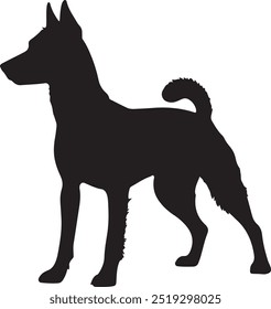 Dog silhouette black color vector illustration, dog icon 