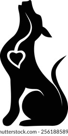 Dog silhouette black color vector image 