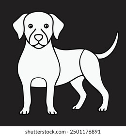 Dog silhouette black and white victor illustration file
