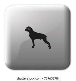 Dog silhouette. Boxer flat vector icon.