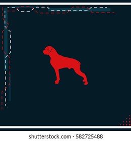 Dog silhouette. Boxer icon.