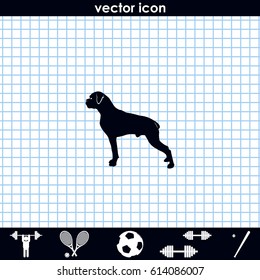 Dog silhouette. Boxer icon.