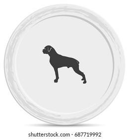 Dog silhouette. Boxer icon.