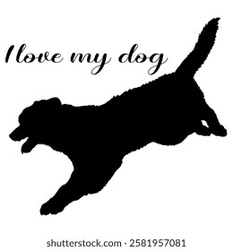 dog silhouette, dog, dog breeds, logo, vector, silhouette, i love my dog, animal, illustration, icon, sign, design, black, symbol, pet, love
