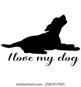 dog silhouette, dog, dog breeds, logo, vector, silhouette, i love my dog, animal, illustration, icon, sign, design, black, symbol, pet, love
